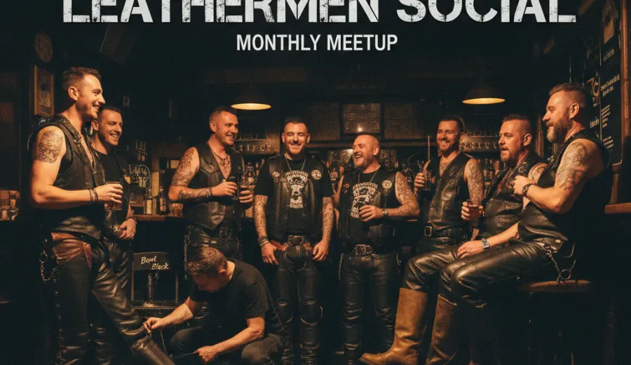 Manchester Leathermen Social (March) in The Lodge, Eagle Club, Manchester City Centre, England, United Kingdom
